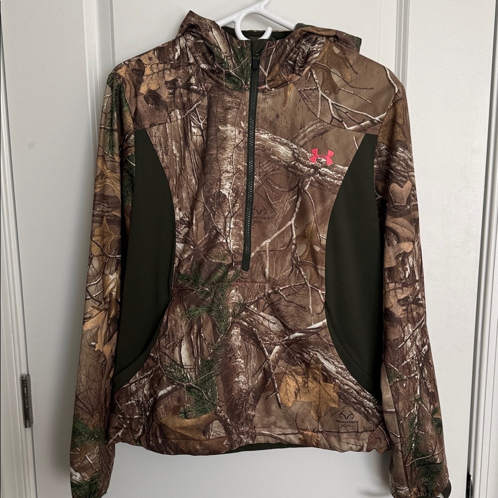 Under Armour Brown Camo Jacket with Pink Logo